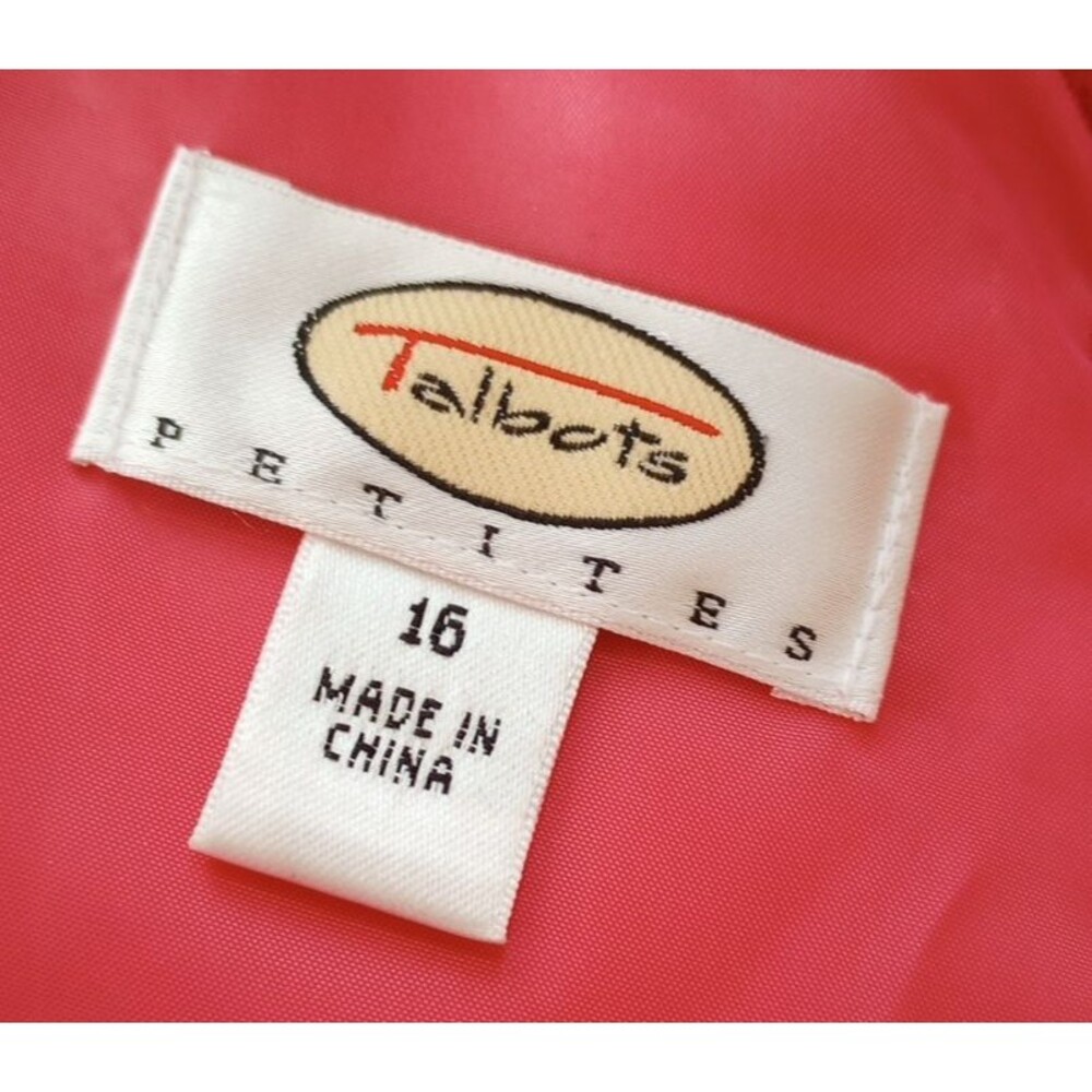 Talbots Pink Dress 16P Linen Blend Midi VNeck Ruffle Princess Fairy Easter NWT - Picture 8 of 10